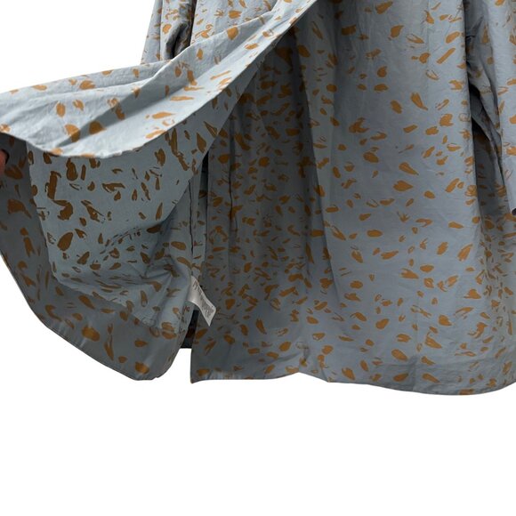 COS Blue Tan Leopard Print Tulip Back Short Sleeve Tunic Blouse Womens Size 12 - Picture 5 of 7